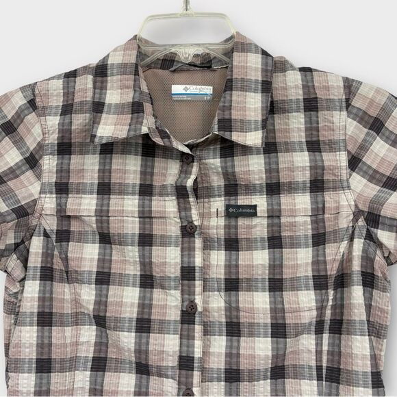 Columbia Omni-Shade Short Sleeve Hiking Blouse in Plaid Women's Size S - Picture 5 of 9